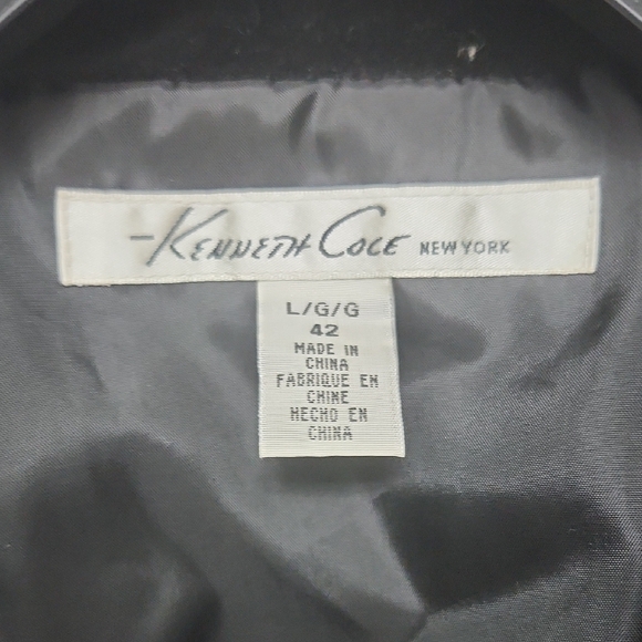 Kenneth Cole New York Black Military Field Jacket with Notched Lapel - Picture 2 of 2